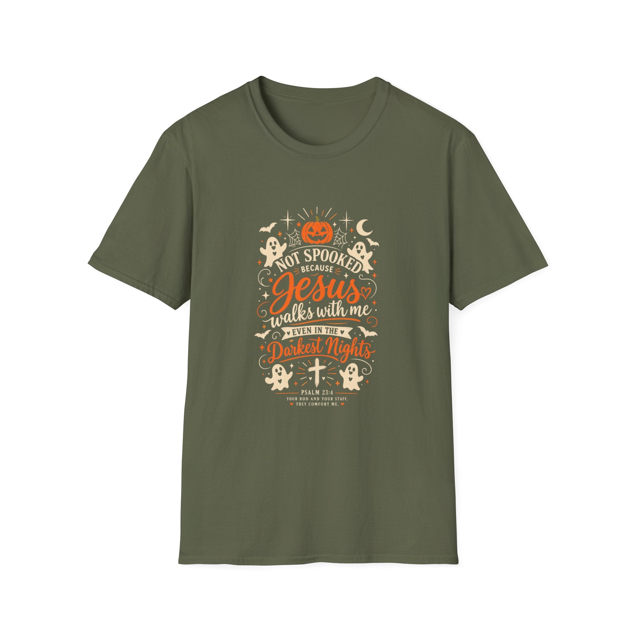 Not Spooked Because Jesus Walks With Me T-Shirt | Halloween Christian Tee