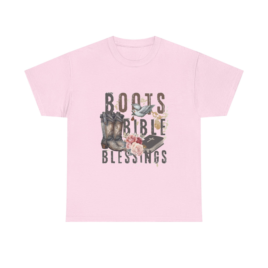 Boots Bible Blessings Shirt | Christian Western Graphic Tee | Faith Cowgirl T-Shirt | Rustic Country Christian Gift for Women