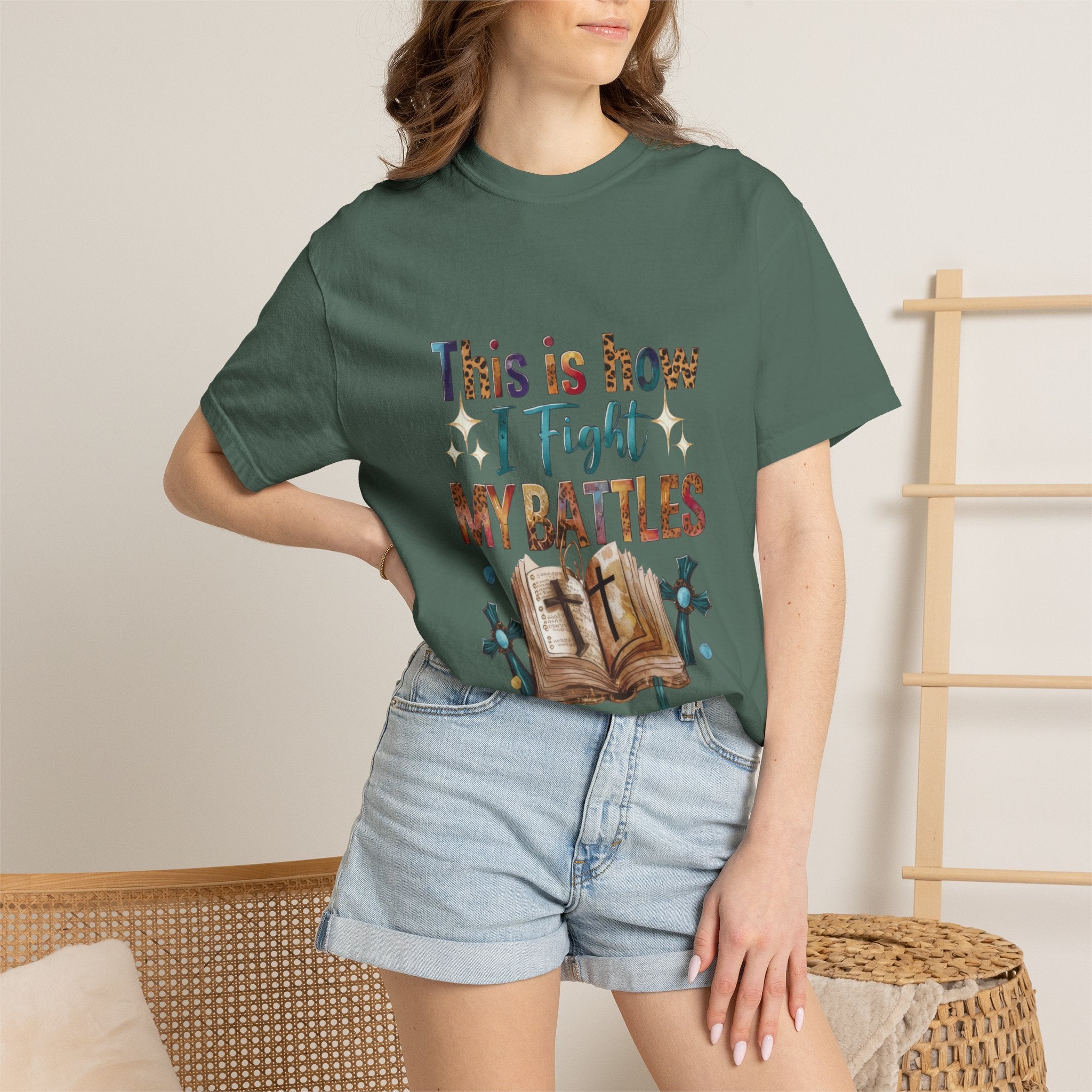 This Is How I Fight My Battles T-Shirt | Christian Bible Prayer Design