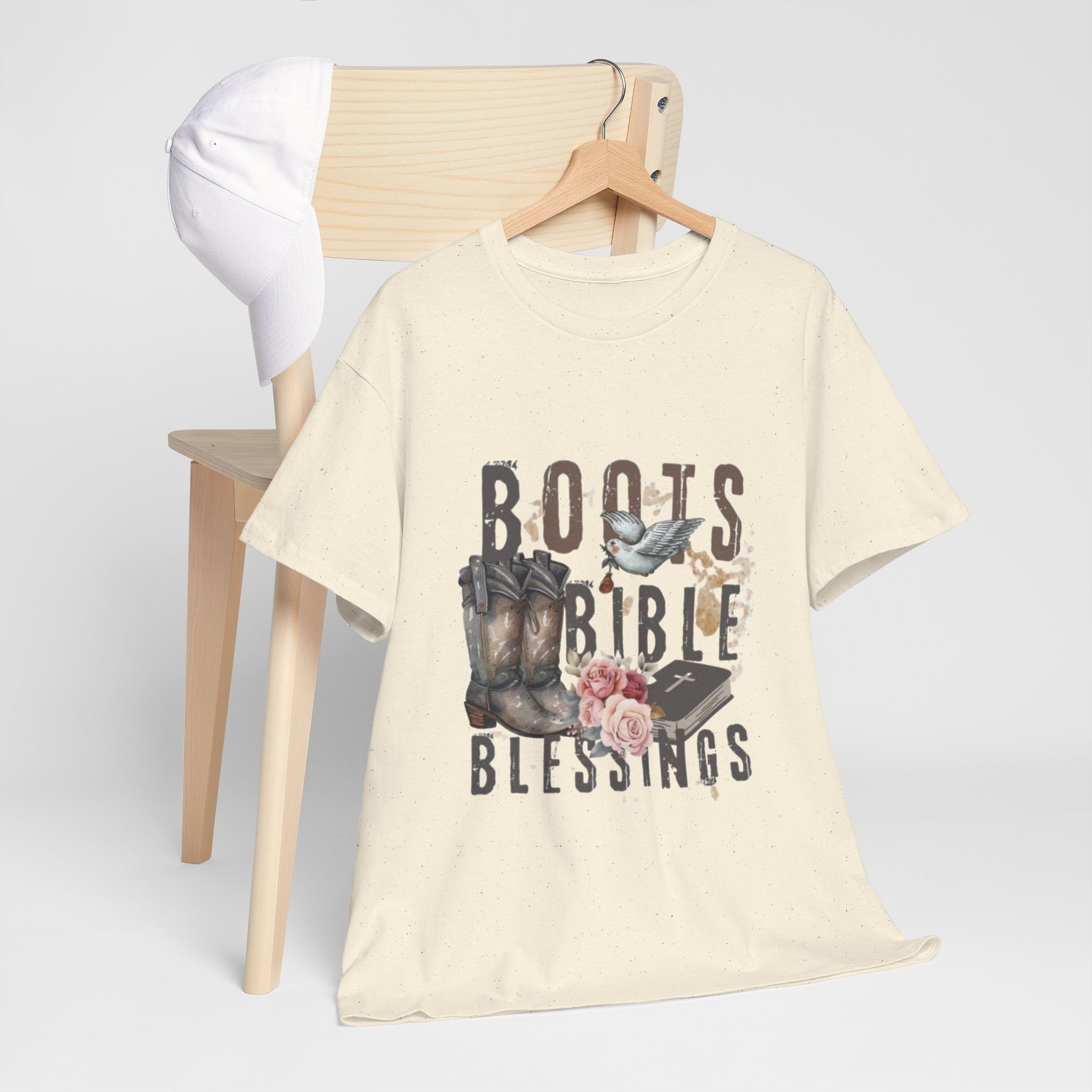 Boots Bible Blessings Shirt | Christian Western Graphic Tee | Faith Cowgirl T-Shirt | Rustic Country Christian Gift for Women