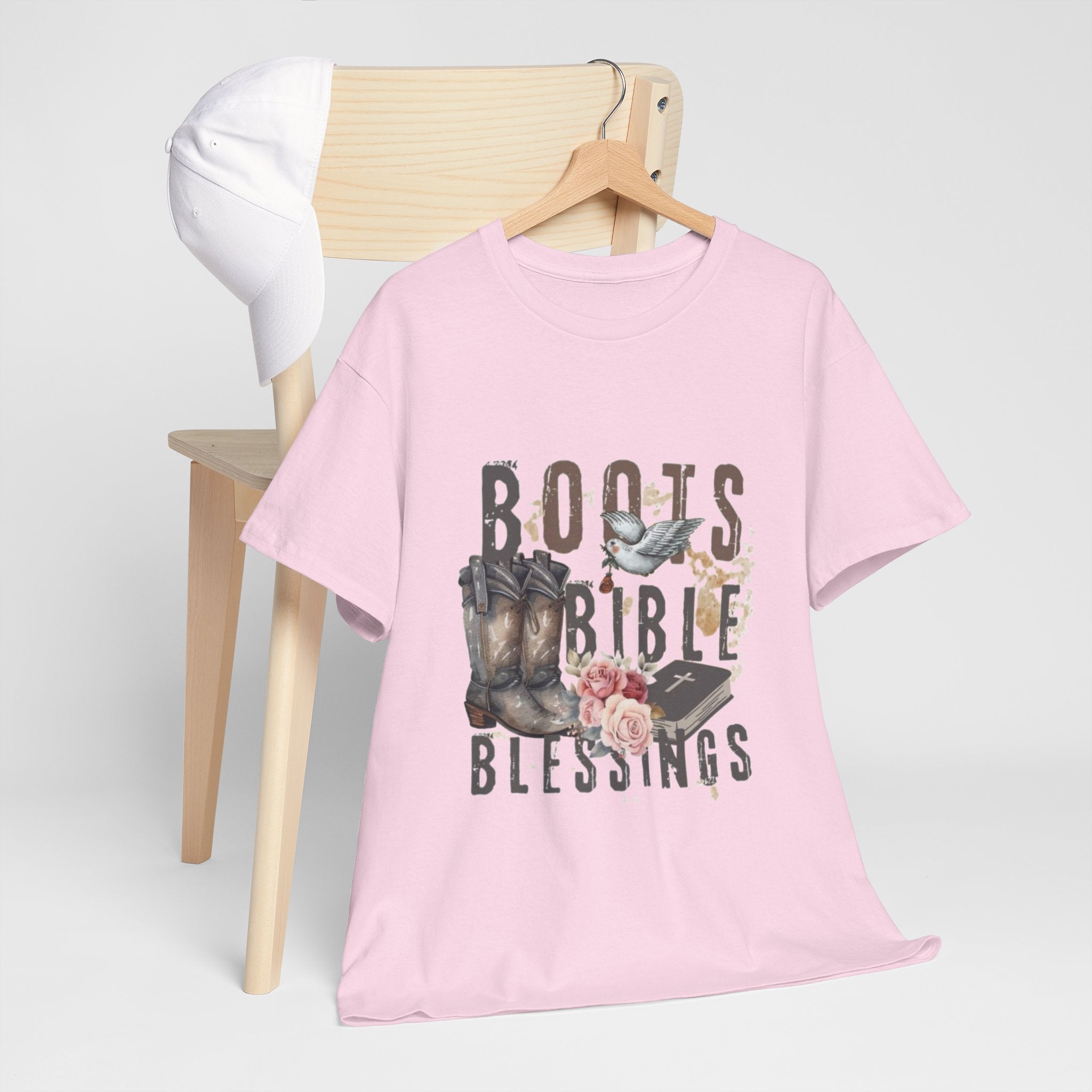 Boots Bible Blessings Shirt | Christian Western Graphic Tee | Faith Cowgirl T-Shirt | Rustic Country Christian Gift for Women